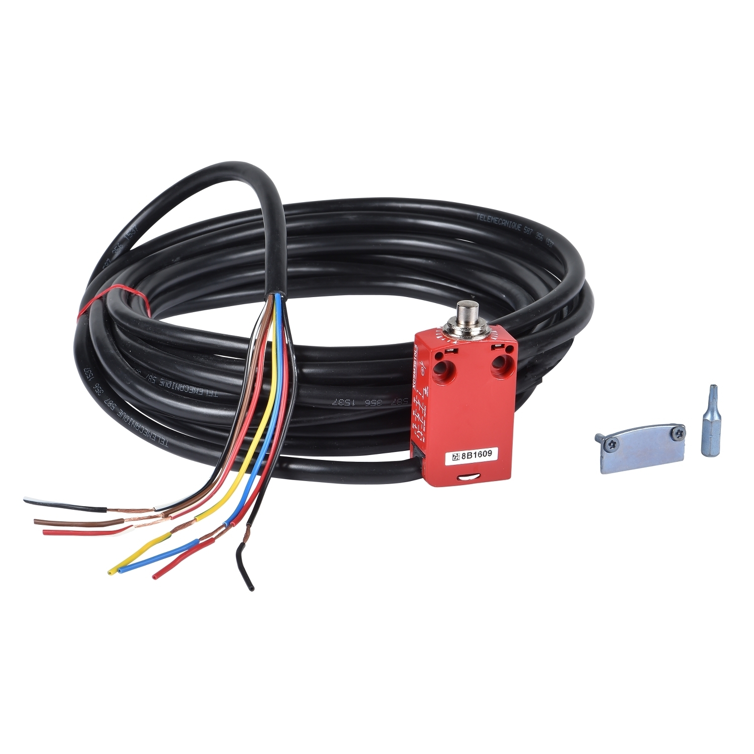 Safety limit switch, Telemecanique Safety switches XCS, XCSM, metal, roller plunger, 2 NC + 1 NO, cable 2 m
