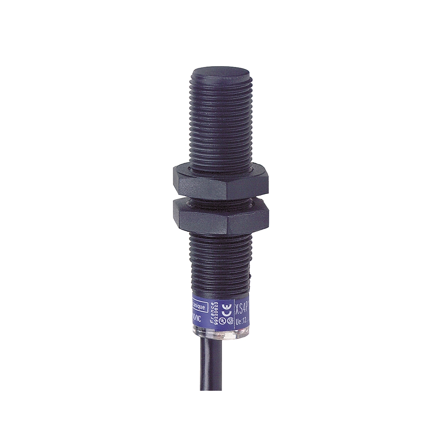 Inductive proximity sensors XS, inductive sensor XS4 M12, L50mm, PBT, Sn4mm, 12...24 VDC, cable 2 m