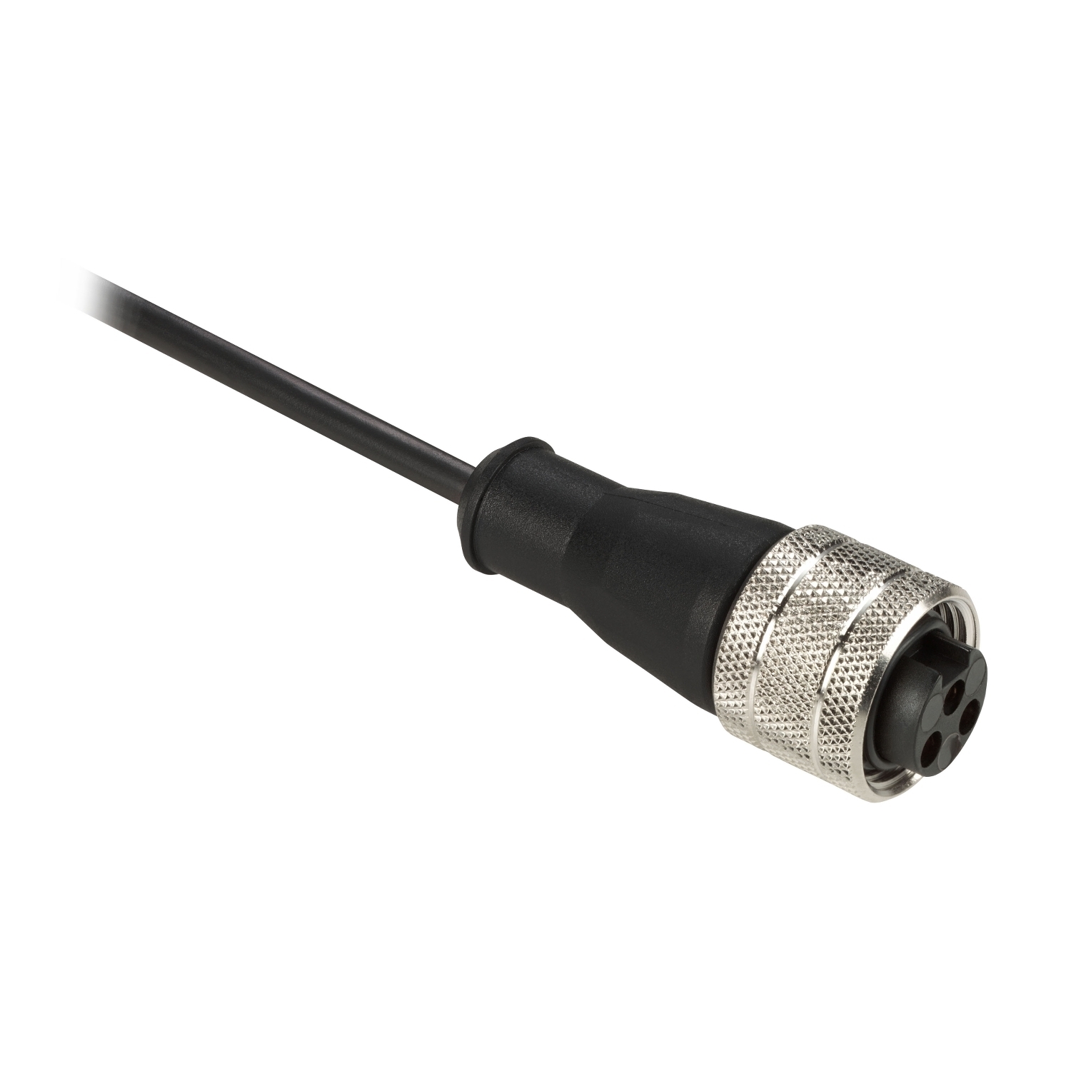 Pre wired connectors XZ, straight female, 1/2"20 UNF, 3 pins, cable PUR 2 m