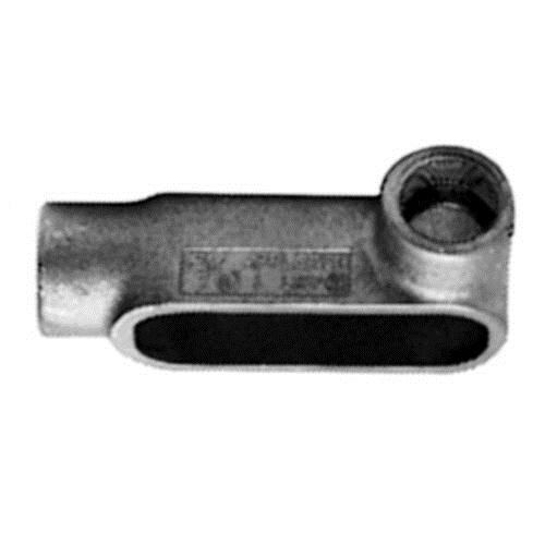 Conduit Outlet Body, Type LR, 1 in Hub, 2 Hubs, 11 cu-in Capacity, Form 7 Form, NEMA FB-1 Enclosure, Tapered FNPT Connection, Surface Mounting, Grayloy Iron, Triple Coated Finish, Gray, 6 in L x 2.75 in W x 2.88 in H Dimensions