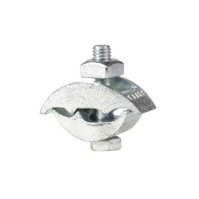Clamp, PC Beam, Outer Diameter of Conduit or Pipe 0.840 Inch, Nominal Conduit Size 1/2 Inch, Malleable Iron, For Mounting Pipe or Conduit Parallel to the Beam