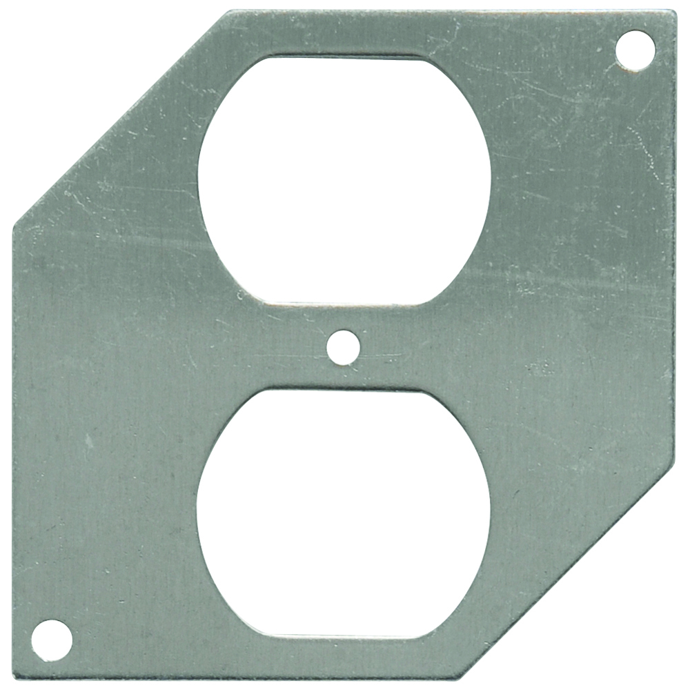 Heavy Cast Aluminum Cover Mounting Plate for Duplex Receptacle, Gray