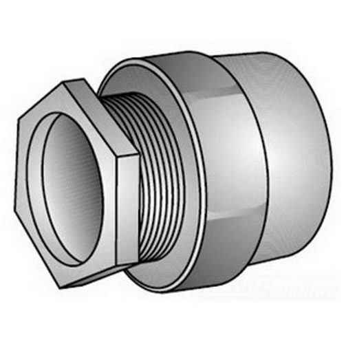OZ-Gedney Type CH Space-Maker Conduit Hub, Size: 1/2 IN, Malleable Iron, Finish: Zinc Plated, Connection: 1/2-14 Female Tapered NPSM, Dimensions: 1-1/4 IN Diameter X 1-1/8 IN Length, Box Wall Thickness: 5/32 IN, Third Party Certification: UL File Nu