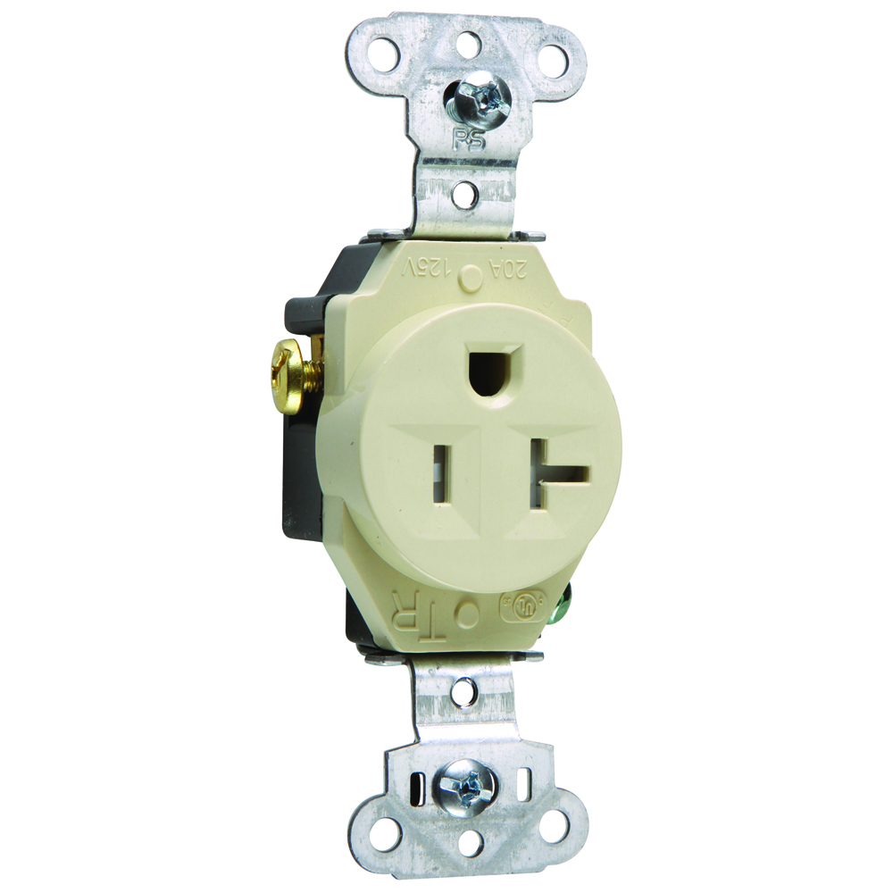 Tamper-Resistant Construction Spec Grade Single Receptacle Back and, Side Wire 20amp 125volt Ivory