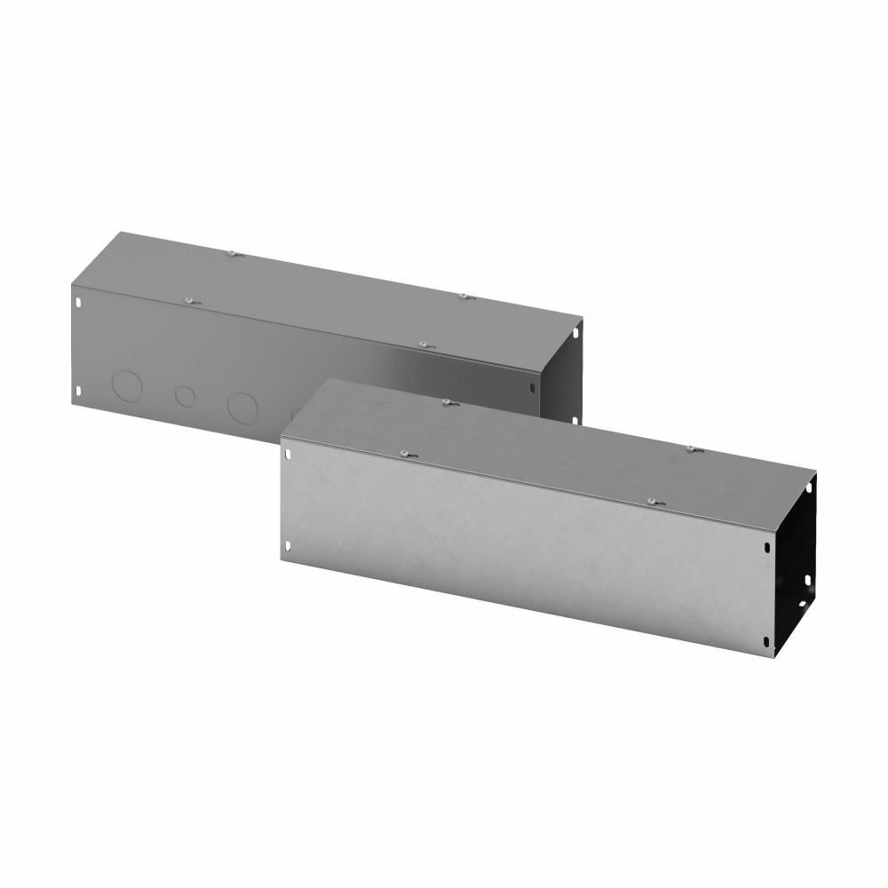 Eaton B-Line series wireway, 6" height, 24" length, 4" width, G NK wireway, Thru holes, No knockouts, Screw cover, NEMA 1, Steel, Plated screws, ANSI 61 gray, 16 gauge