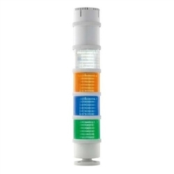 Stack Light Module With Black Ring, 24 VAC/VDC, LED Lamp, 2.953 in Dia, Surface Mount, Red