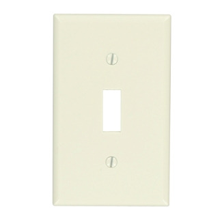 1-Gang Toggle Device Switch Wallplate, Standard Size, Thermoset, Device Mount, Light Almond