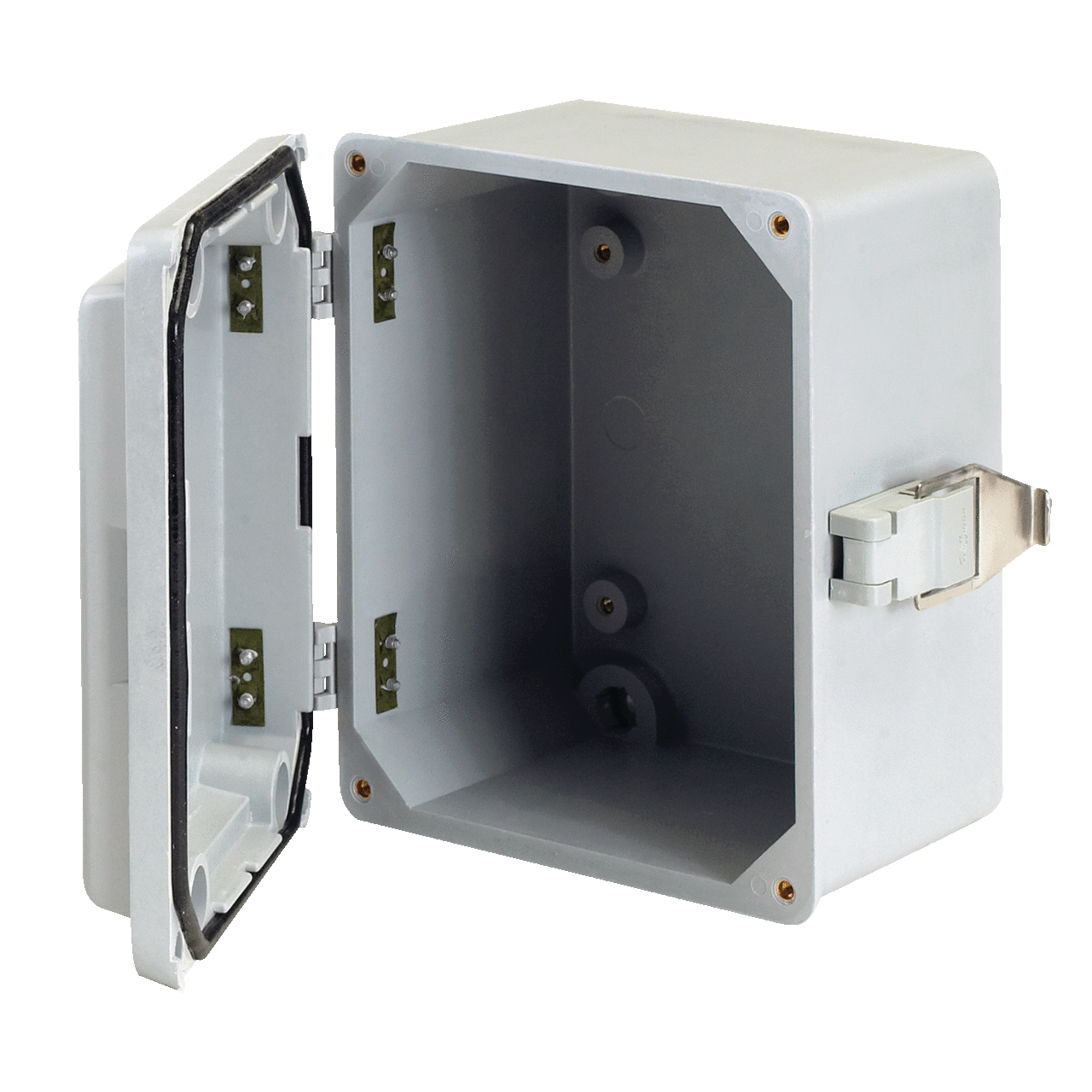 Screw Cover Quick-Release Latch Type 4X, 11.50x8.00x6.70, Gray, Fiberglass