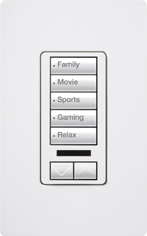 RadioRA 2 Wall-mounted Keypad, 5-button with raise/lower and IR receiver on insert in ivory