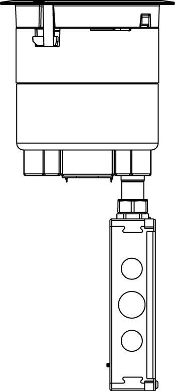 Recessed Poke-Thru Assembly With Surface Cover; 6 Inch Dia x 16-3/4 Inch Length, Die Cast Aluminum, Bronze