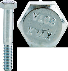3/8-16 x 3/4" Tap Bolts, Hex Head, Full Thread, Grade 2, Zinc Plated,Jar
