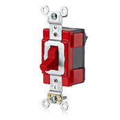 20 Amp, 120 Volt, Lev-Lok Switch, Large Toggle, Quiet Single-Pole, Red