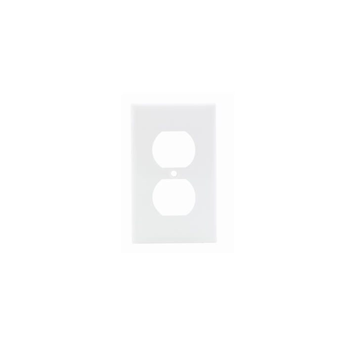 80703-W Duplex Receptacle Wallplate, 1 Gang, White