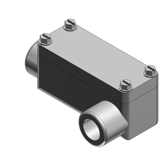 1 Inch GUAB Hazardous Location Conduit Outlet Box, Box Ductile Iron Zinc Plated, Cover Die Cast Aluminum, 15.4 Cubic Inch