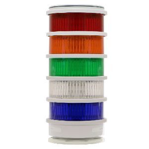 Clearview Multi-Mode Stack Light Module With Gray Ring, 120 VAC, LED Lamp, 2.953 in Dia, Surface Mount, Green