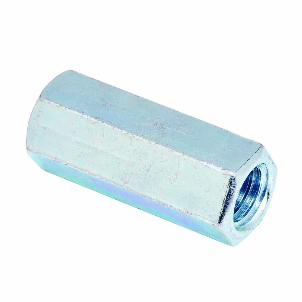 Eaton B-Line series rod coupling, 0.3750" H x 0.75" D, Steel, 730 Lbs load, 3/8"-16 thread/rod size, Steel rod copling