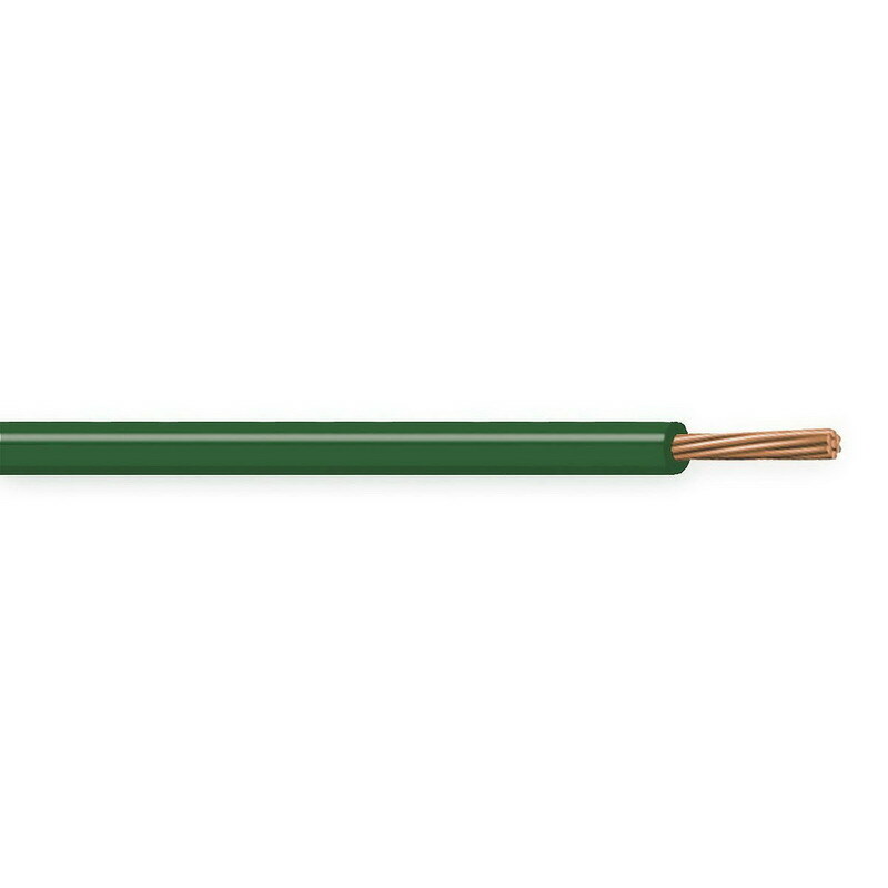 XHHW Cable, 6 AWG, Green, 7 Stranded, Copper Conductor, 500 Foot Reel
