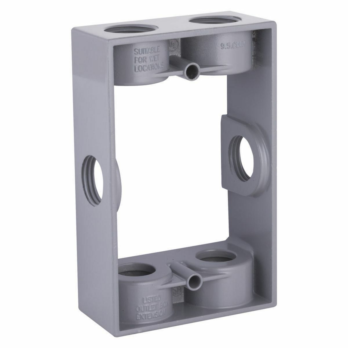 1G WP EXT ADAPT (6) 1/2 IN. OUTLETS GRAY