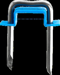 Metal With Plastic Insulator Cable Staples, 2 Conductor #12 and #14 Non-Metallic Sheathed Cable and other cable, L x W: 1 x 1/2" Blue