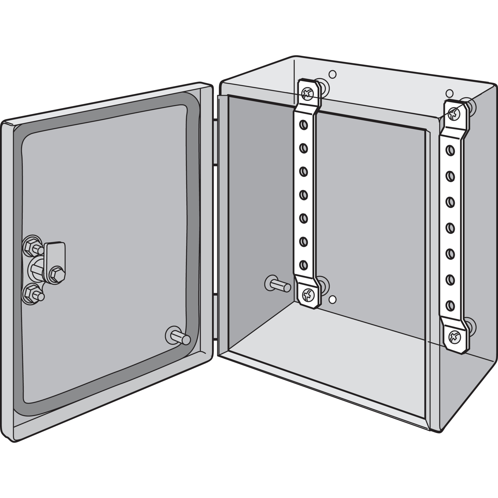 DIN Rail or Panel-Mounting Brackets, fits 230mm, Steel