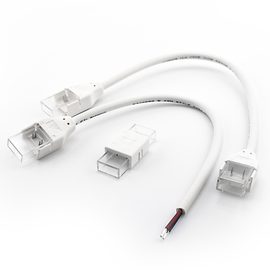 TAPE LIGHT CONNECTOR IP65 2PIN PCB WIDTH 8MM w/ 15CM WIRE
