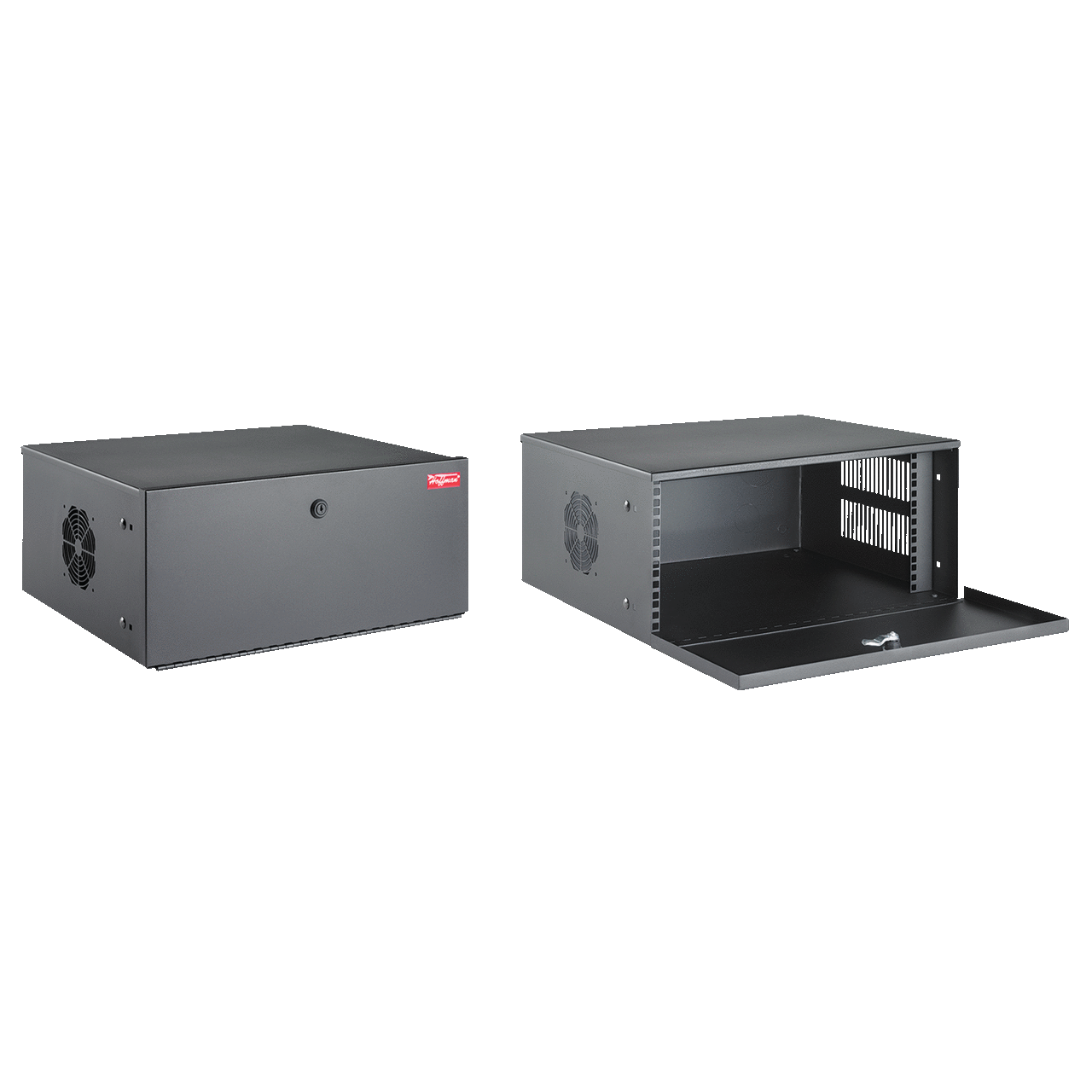 Security DVR and 19-inch Rack Equipment Cabinet Type 1, 4U, Black, Steel