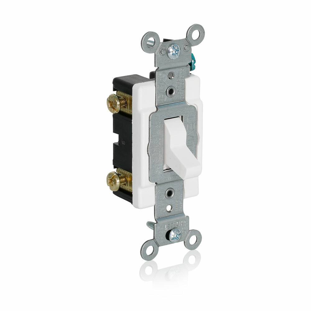 Toggle Switch , Low Voltage, 1 Position Momentary Contact, Single Pole, Single Throw 3A-24V AC/DC, Commercial Spec Grade. White. Side And Back Wired.