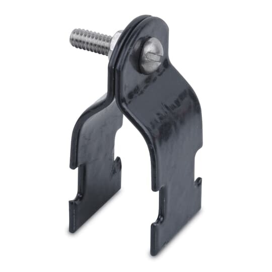 PVC Coated Strut Pipe Strap, Pipe Size 1-1/4 Inch/35 Metric, Use With Either 1-5/8 Inch or 1-1/2 Inch Strut, Steel, Gray