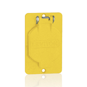 1.56-Inch Diameter, Single Receptacle, Coverplate, Weather-Resistant Flip Lid, Yellow