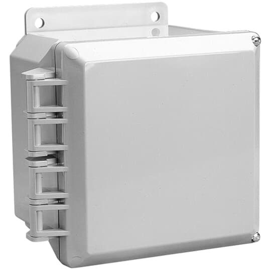Circuit Safe Polycarbonate NEMA Enclosure Assembly with external-hinge opaque cover, 12 Inches x 10 Inches x 6 Inches