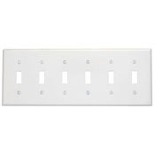 6-Gang Toggle Device Switch Wallplate, Device Mount, Stainless Steel