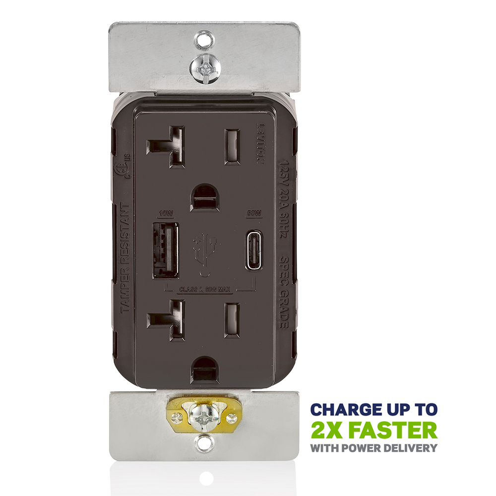20A TR RECPT USB TYPE AC 60W CHRG