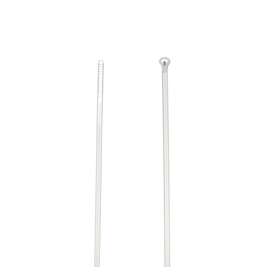 Cable Tie, Natural Polyamide (Nylon 6.6) for Temperatures up to 85 Degrees Celsius (185 F) for Indoor Applications, UL/EN/CSA62275 Type 2/21 Rated for AH-2 Plenum, Length of 202mm (8.0 Inches), Width of 2.3mm (0.09 Inches), Thickness of 1.1mm (0.04 Inches), Tensile Strength Rating of 80 Newtons (18 Pounds), 100 Pack