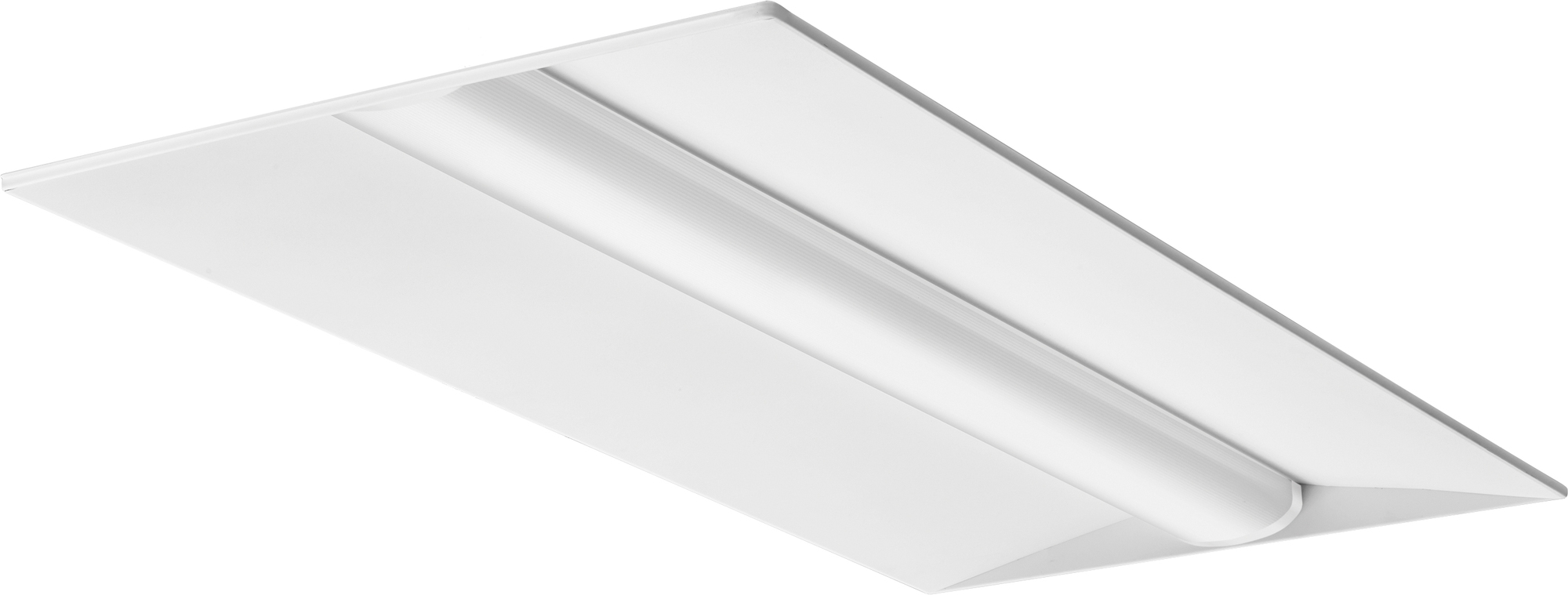 Volumetric Recessed Lighting 2x4 Relight, 4000 LM, curved, linear prismatic, 4000K