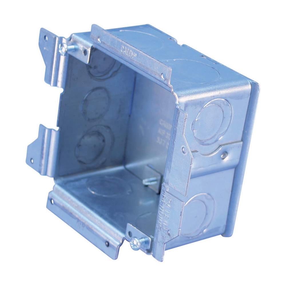 CADDY ALL-IN-ONE Stud-Mounted Without Mud Ring, (5) 1/2", 3/4", (1) 1/2", (3) 1" Knockout Sizes, No Ground, 3 5/8"