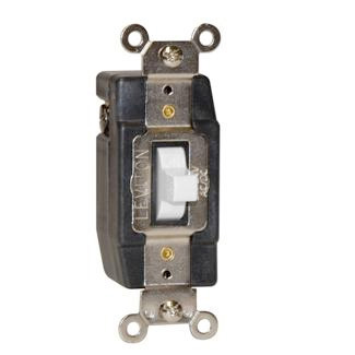 3 Amp, 24 Volt AC/DC, Toggle Double Throw, Center Off, Momentary Contact, Single Pole, AC Quiet Switch, Industrial Grade, Grounding, White