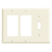 3-Gang 1-Toggle 2-Decora/GFCI Device Combination Wallplate, Standard Size, Thermoset, Device Mount, Brown