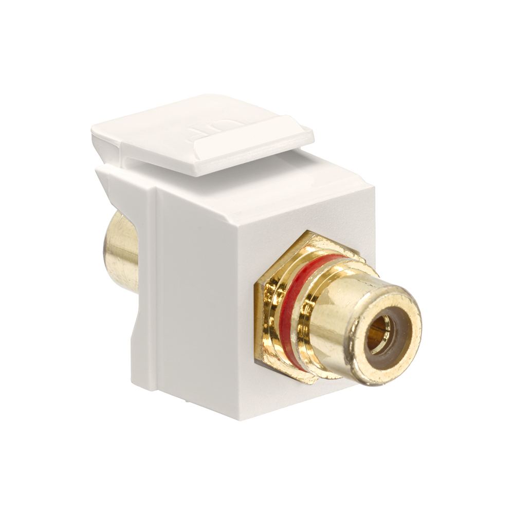 QuickPort RCA, Gold-Plated Connector with Red Stripe, Light Almond