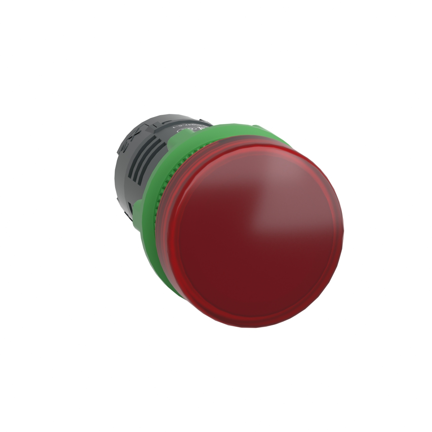Monolithic pilot light, Harmony XB5, grey plastic, red, 22mm, universal LED, plain lens, 110...120V AC