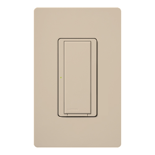 RadioRA 2 Switch, Multi-location/single-pole, neutral required, 120V/8A light or 1/4 HP motor/5.8A motor in taupe
