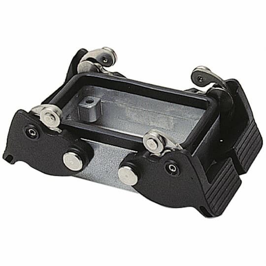 Double lever locking panel base for use with series B16, C6, V6, D40 and DD72.