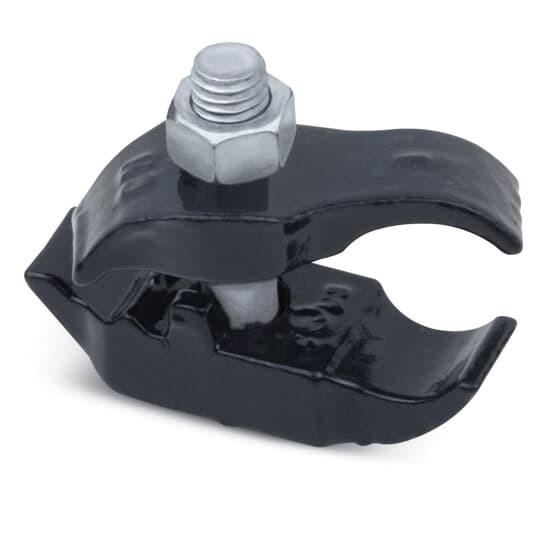 PVC Coated Parallel Beam Clamp, Pipe Size 1 Inch, Malleable Iron, Dark Gray