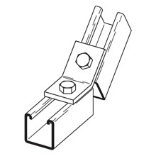 Eaton B-Line series open angle, 1.75" H x 3.37" L x 1.62" W, Steel, DURA GREEN, 1/4" Gauge, Two hole short open angle, 45 deg