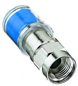 IDEAL, Compression Connector, OmniCONN, F-Type, Material: Brass, Finish: Nickel-Plated, Nominal Impedance: 75 OHM, Ports Size: 7/16 IN, Coaxial Cable Type: RG-6, Bandwidth: 3 GHZ, Dielectric Diameter: 0.175 - 0.183 IN, Overall Jacket Diameter: 0.260 - 0.280 IN