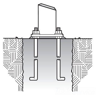 3/4 in. X 30 in. X 3 in. anchor bolts with template for SSS 4G pole, SKU - 800978