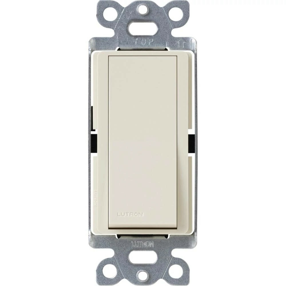 Lutron Claro 15 Amp, Single-Pole On/Off Rocker Switch with Locator Light, Light Almond