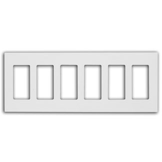  80326-SE 6-Gang Decora Plus Wallplate Screwless Snap-On Mount, Light Almond