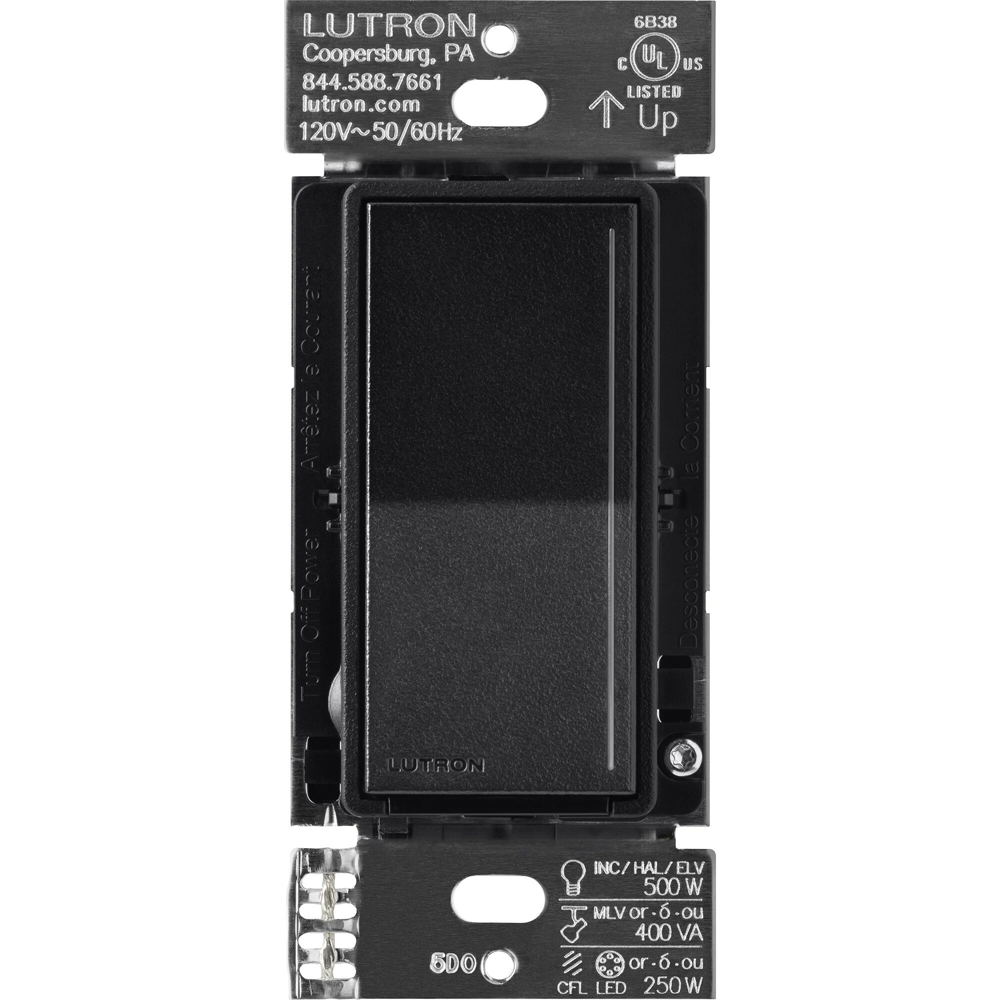Lutron Sunnata PRO LED+ Touch Dimmer Switch with Phase Selectable Dimming for LED, MLV, ELV, and Incandescent/Halogen lighting, Midnight