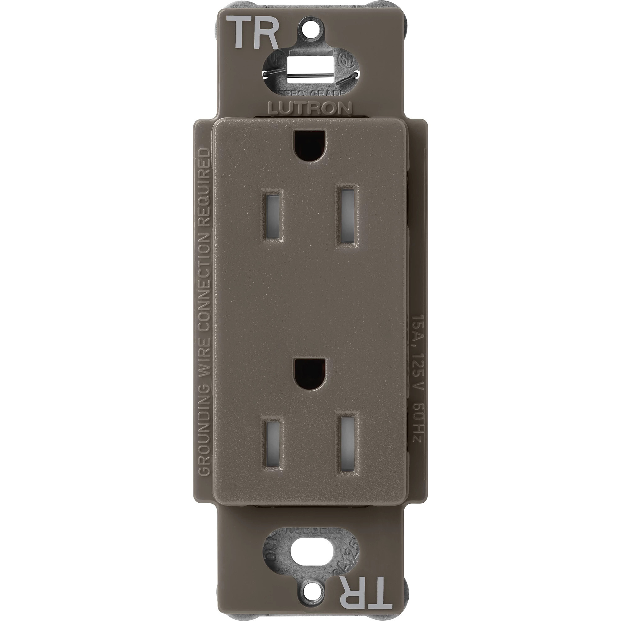 Lutron Claro Tamper-Resistant Duplex Receptacle, 15 Amp, Truffle