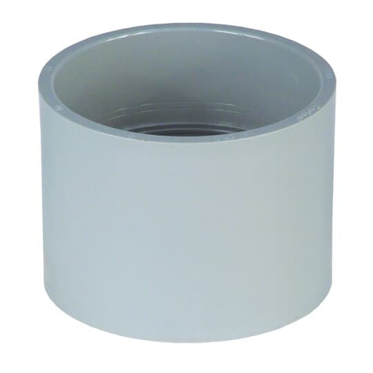 Standard Coupling, Size 1/2 Inch, Length 1-1/2 Inch, Outer Diameter 1-7/64 Inch, Inner Diameter 0.728 Inches, Material PVC, Color Gray, For use with Schedule 40 and 80 Conduit, Pack of 150